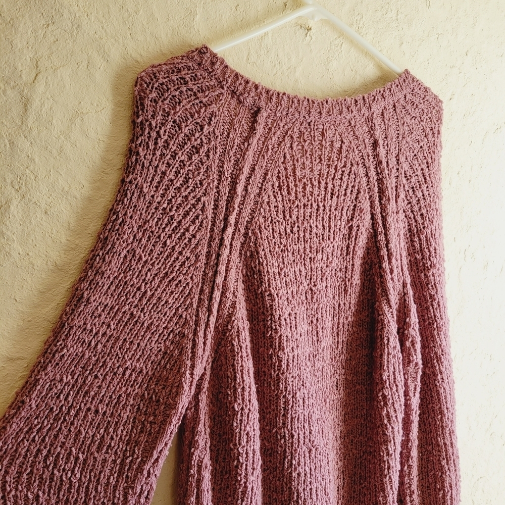Umgee Mauve Pink Knit Oversized Sweater Side Split Small - Picture 11 of 14